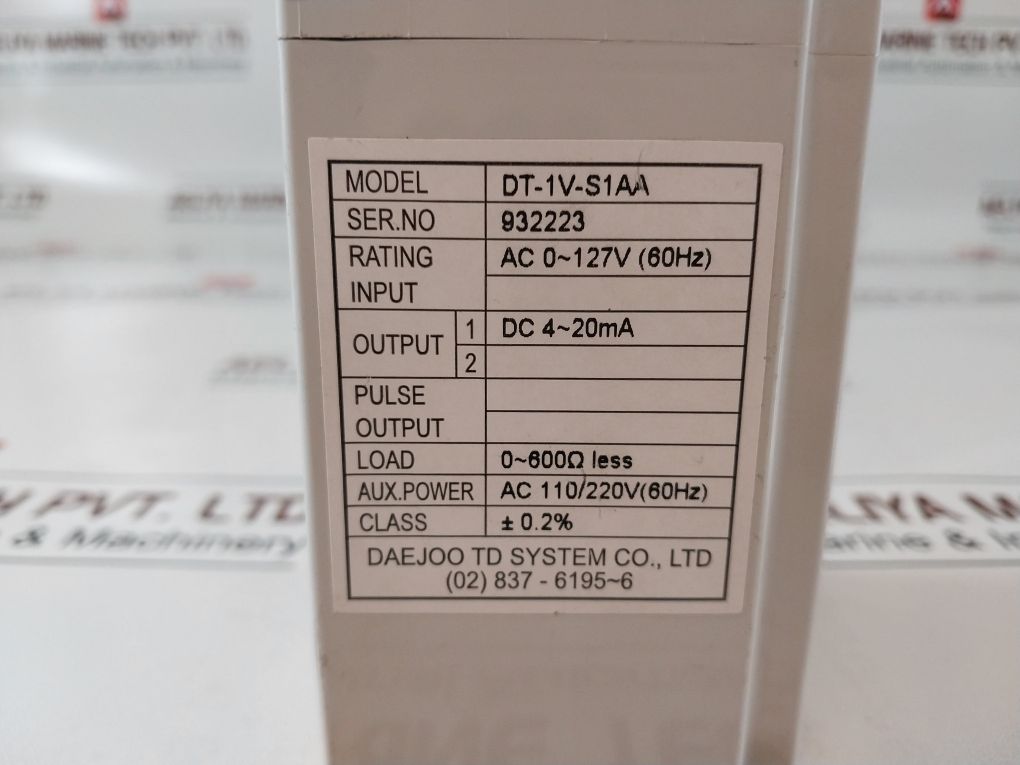 Daejoo Dt-1V-s1Aa Ac Voltage Transducer Ac 0~127V (60Hz)