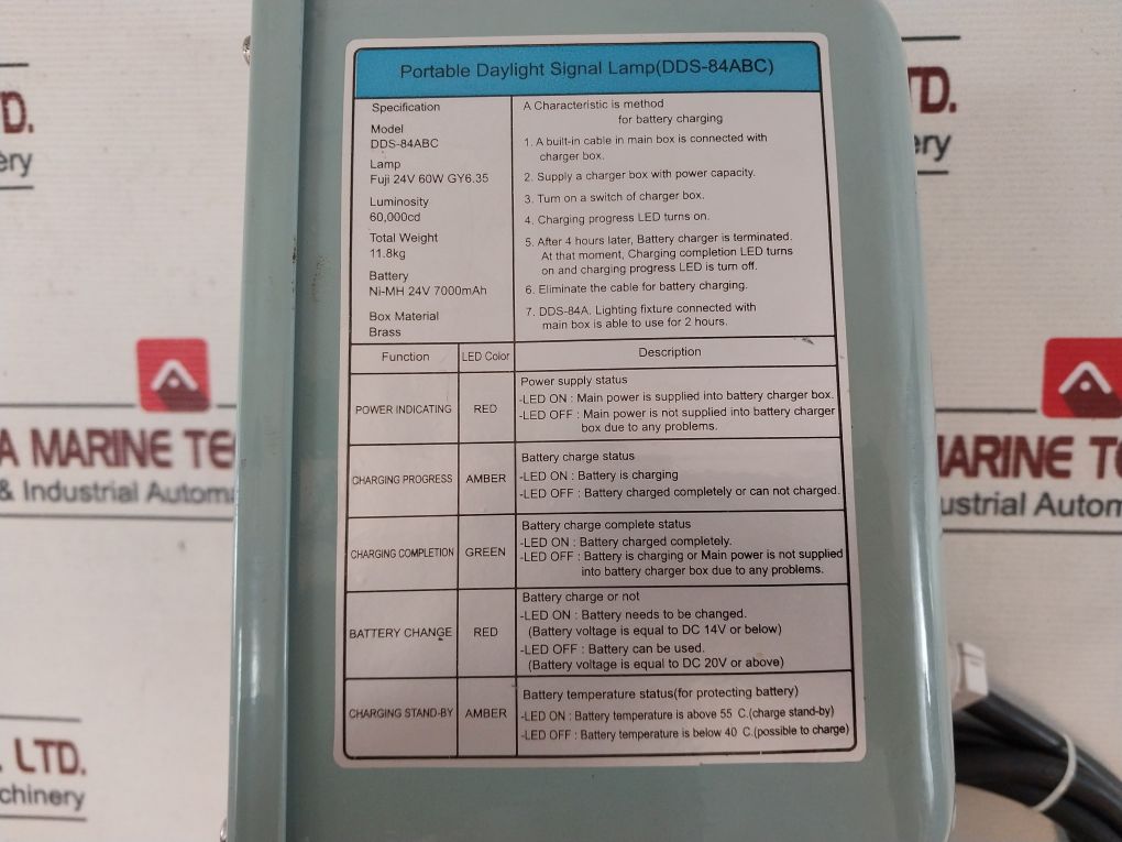 Daeyang Dds-84Abc Battery Charger Box For Daysignal Light