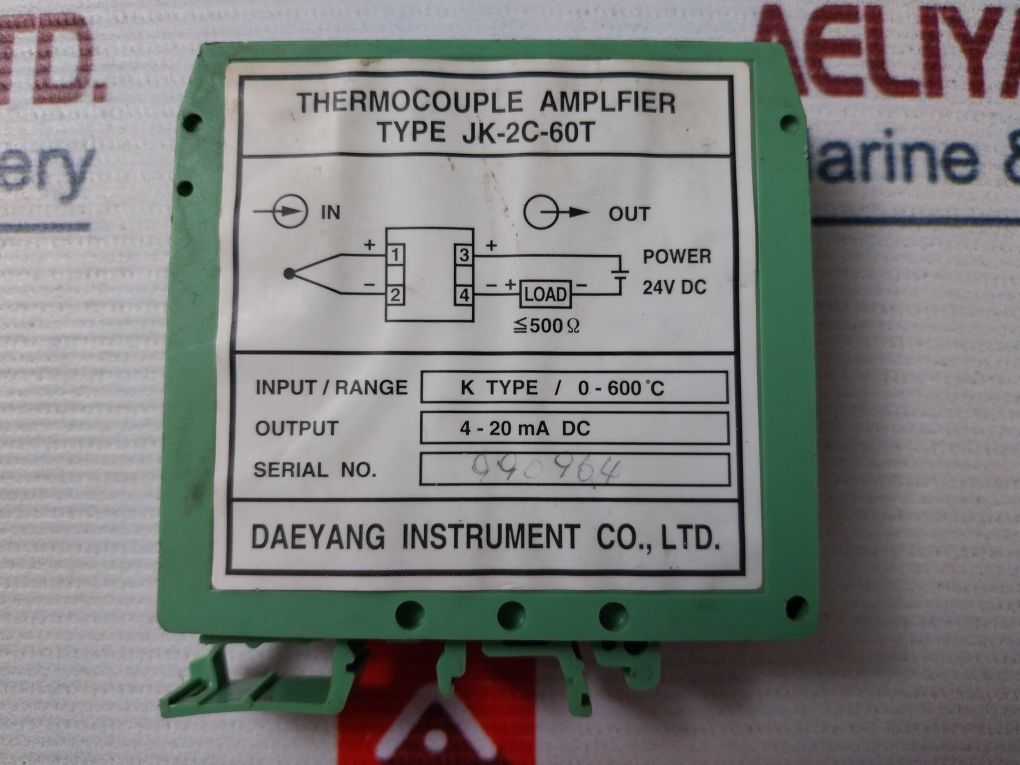 Daeyang Instrument Jk-2C-60T Thermocouple Amplfier 24Vdc
