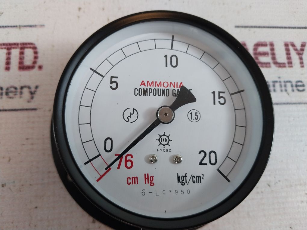 Daiichi Keiki Cm Hg -76-0-20 Kgf/Cm2 Compound Gauge