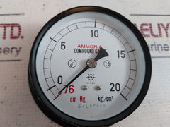 Daiichi Keiki Cm Hg -76-0-20 Kgf/Cm2 Compound Gauge