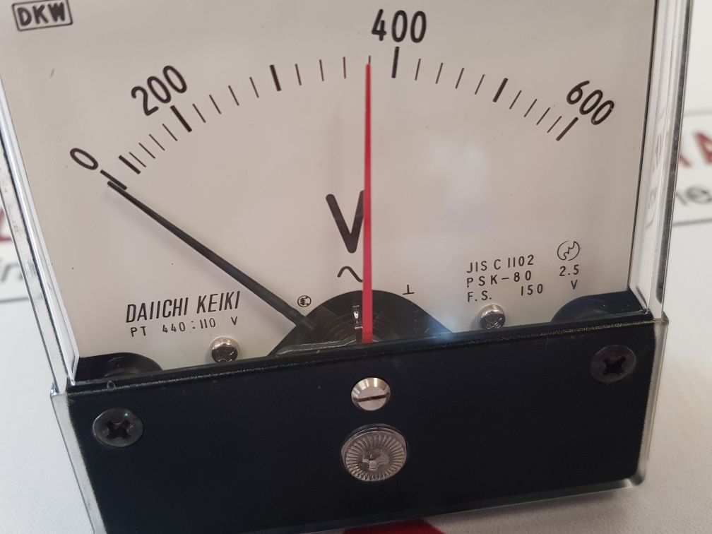 Daiichi Keiki Jis C1102 Panel Voltmeter 0 To 600V