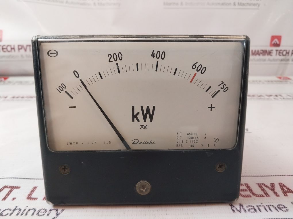 Daiichi Lwtk-12 N Kilowatt Meter Pt 460/115V Ct 1200/5A