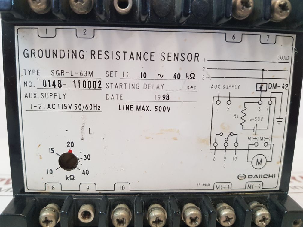 Daiichi Sgr-l-63M Grounding Resistance Sensor Ac 115V 50/60 Hz