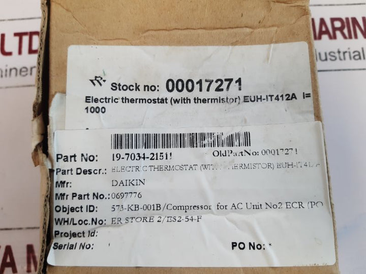 Daikin Euh-it 412(Ba) Electric Thermostat 200-240V
