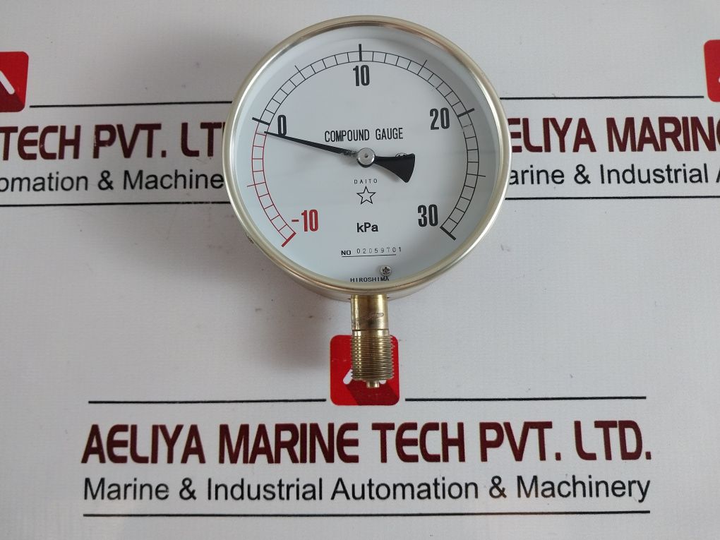 Daito Keiki Au Pressure Gauge 30 Kpa-10 Kpa