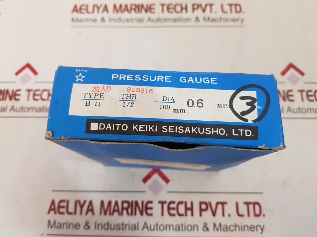 Daito Keiki Sus316 Pressure Gauge