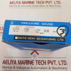 Daito Keiki Sus316 Pressure Gauge