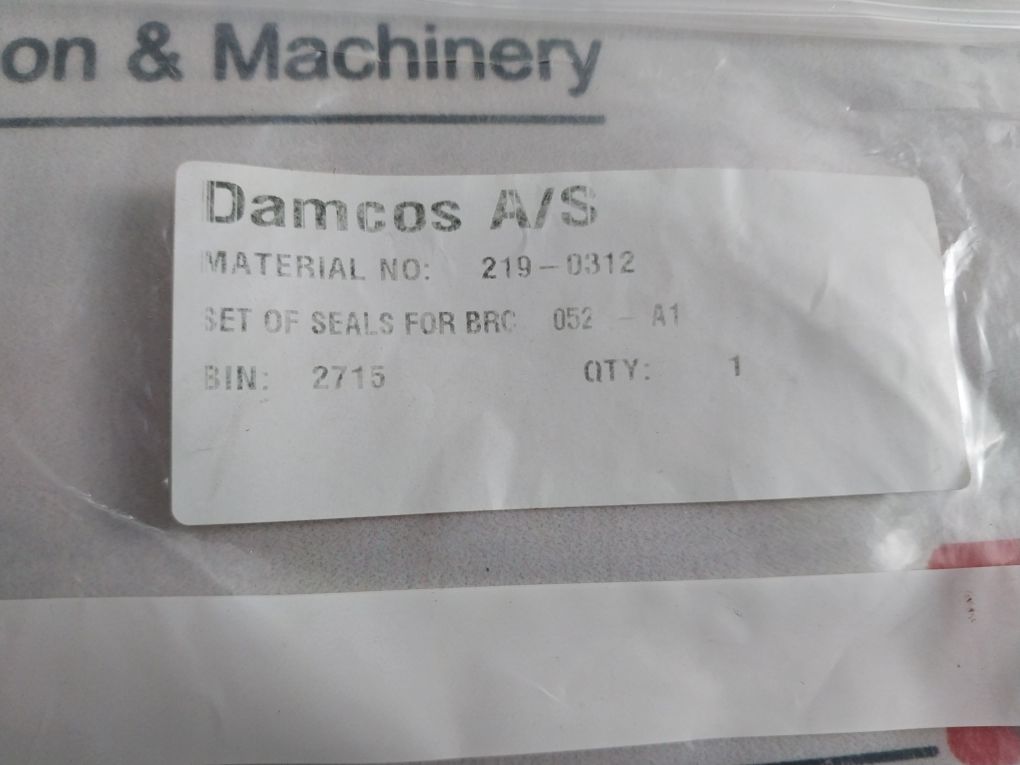 Damcos 219-0312 Hydraulic Actuator Seals Set 052-a1