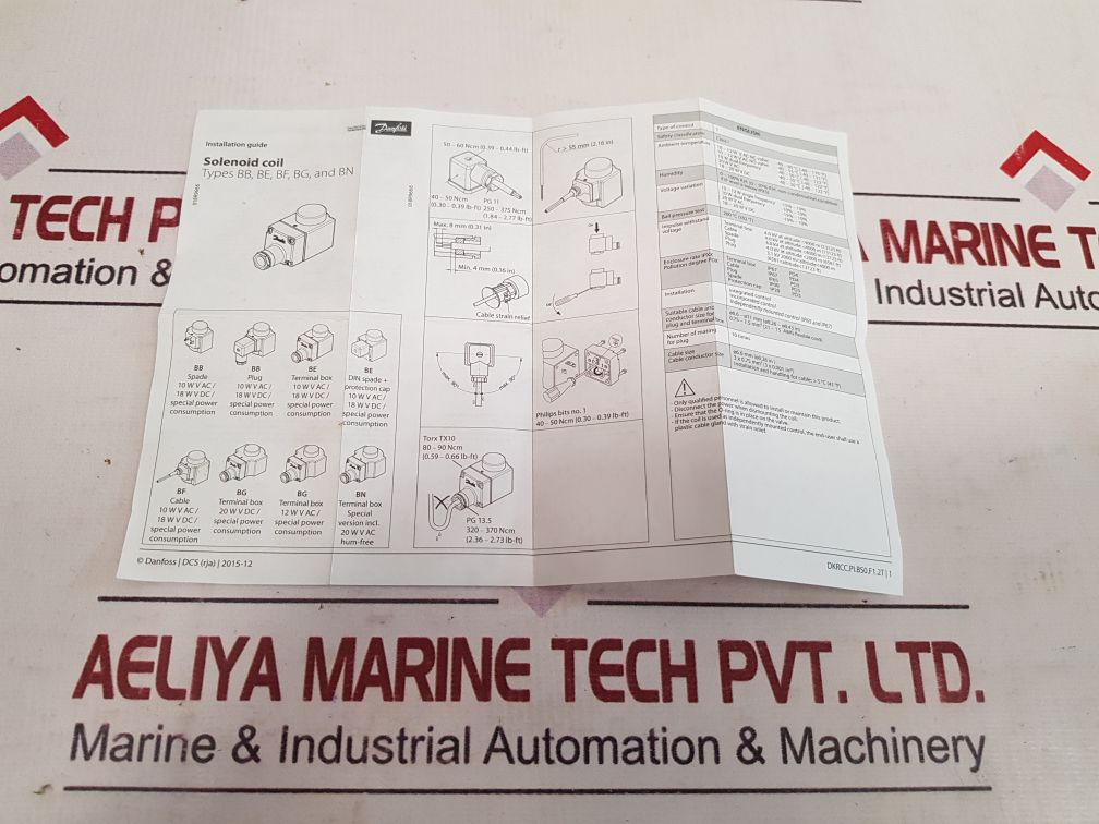 Danfoss 018F6282 Solenoid Coil Bf230Cs