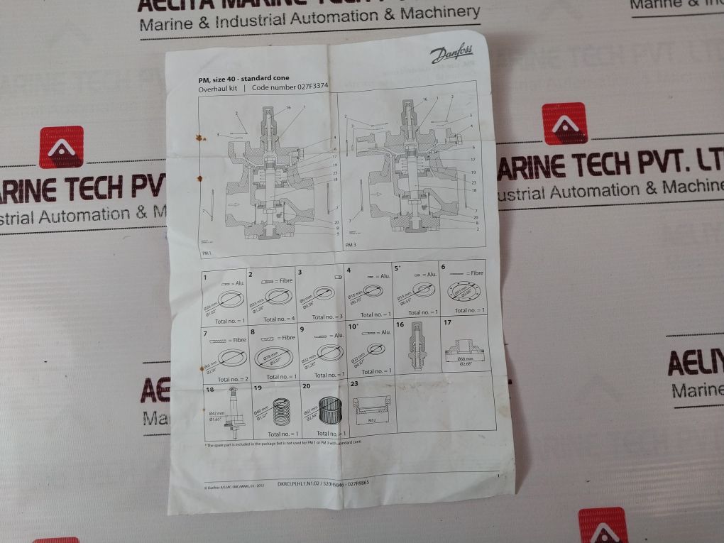 Danfoss 027F3374 Reparacion Completo For Size 40-standard Cone Kit