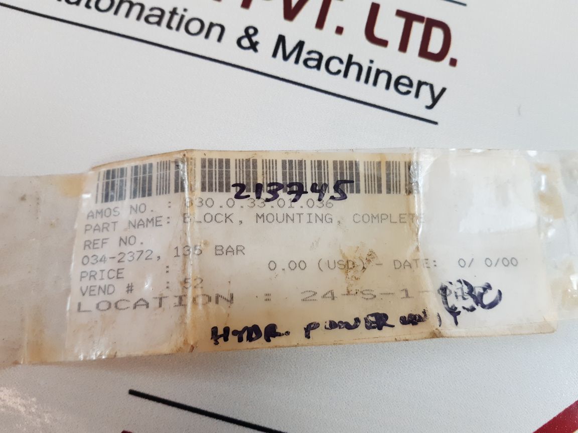 Danfoss 034-2372 complete mounting block