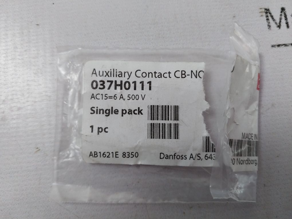 Danfoss Cb-no Auxiliary Contact Block 037H0111