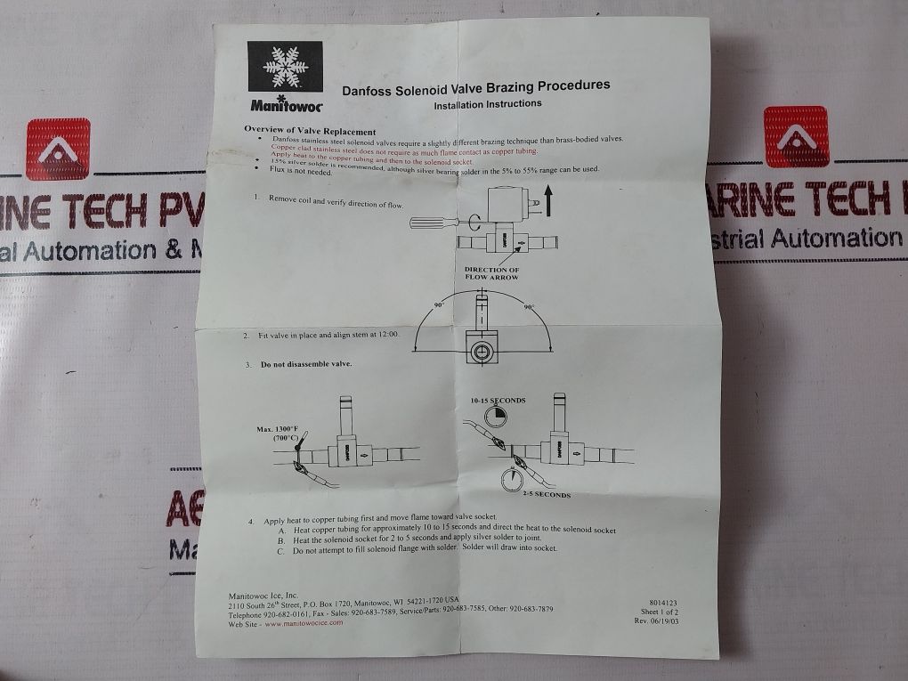 Danfoss 042N4214 Solenoid Valve 208-240V 50/60Hz 7W