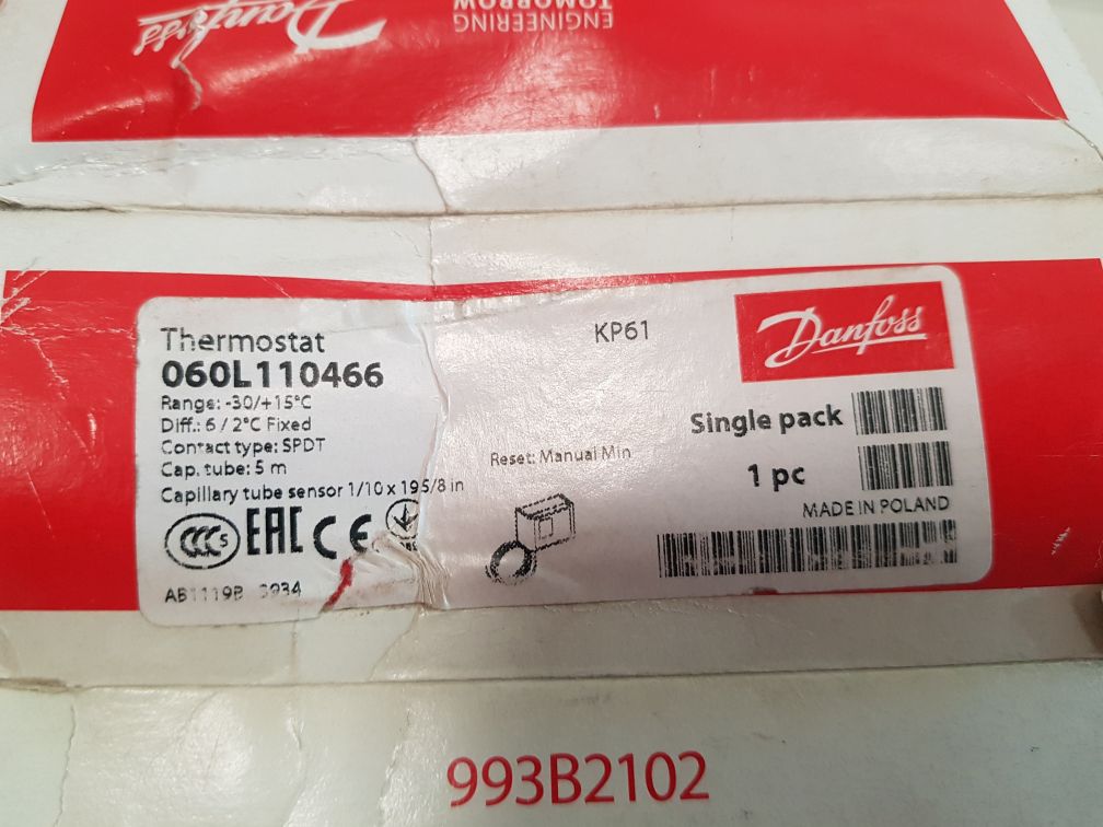 Danfoss Kp61 Thermostat Switch 060L110466 Range -30 To +15°C