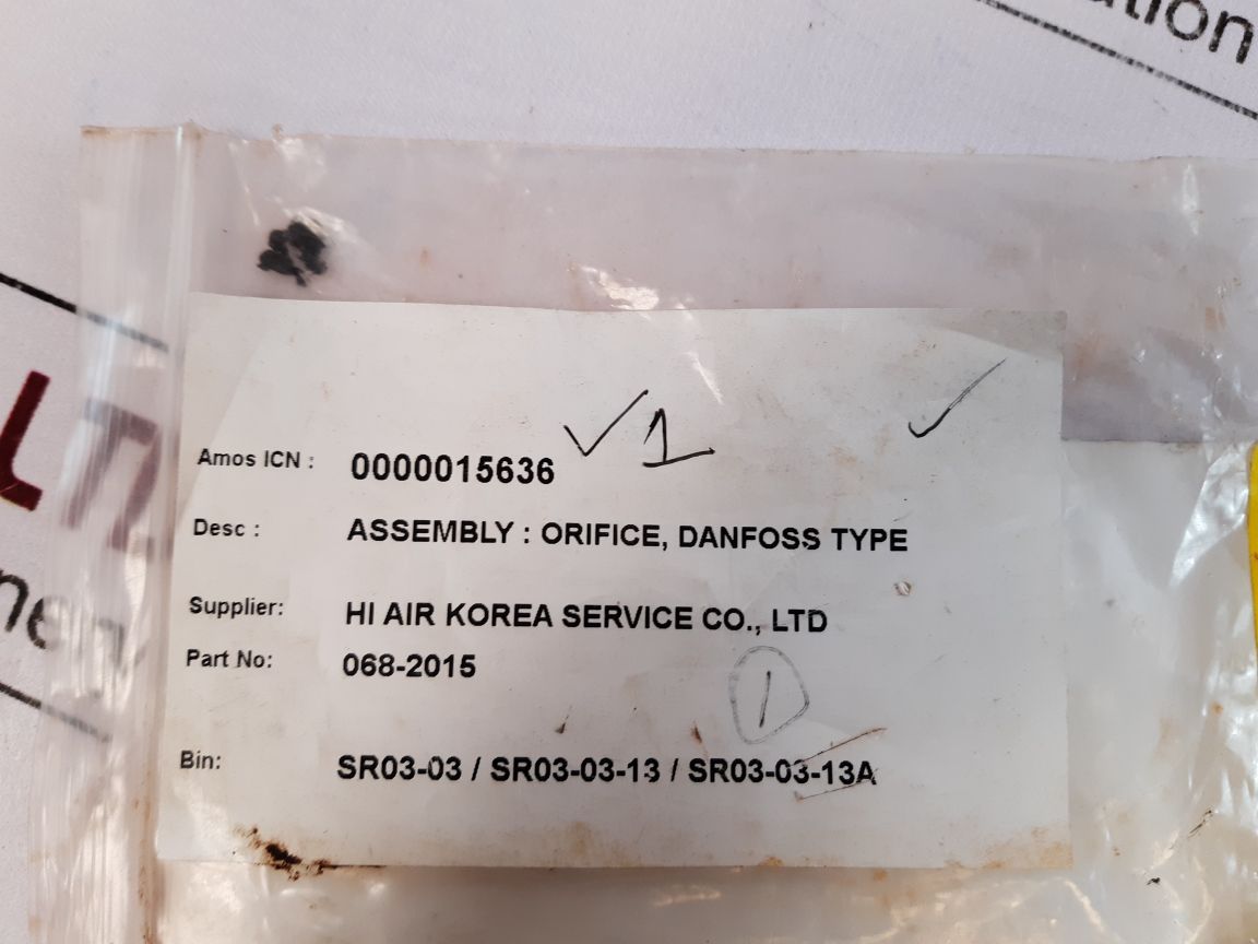 Danfoss 068-2015 Expansion ValveOrifice Assembly
