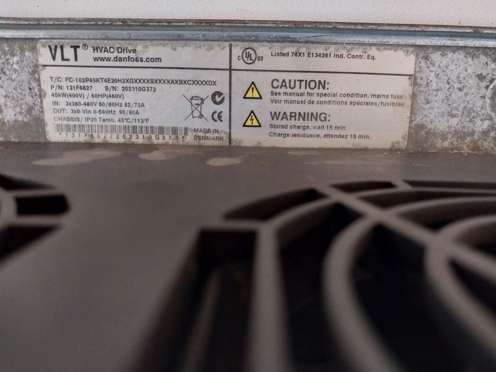 Danfoss 131F6627 Hvac Drive 60Hp (Not Working)