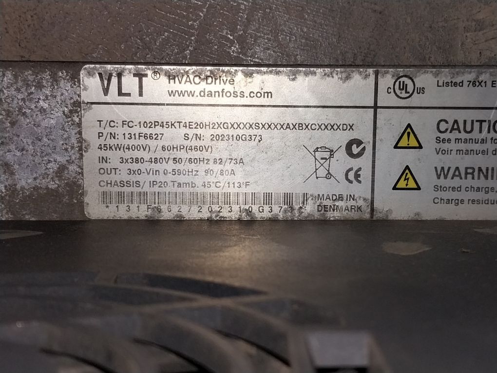 Danfoss 131F6627 Hvac Drive 60Hp (Not Working)