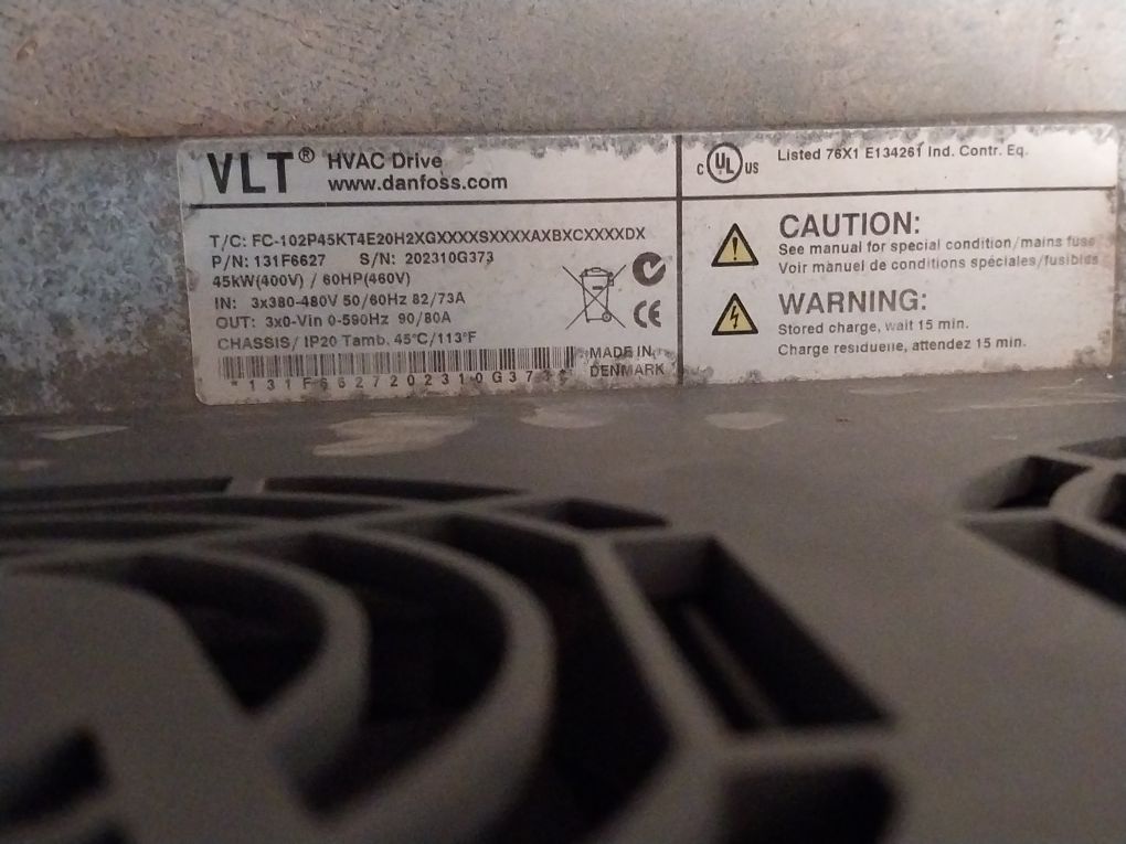 Danfoss 131F6627 Hvac Drive 60Hp (Not Working)