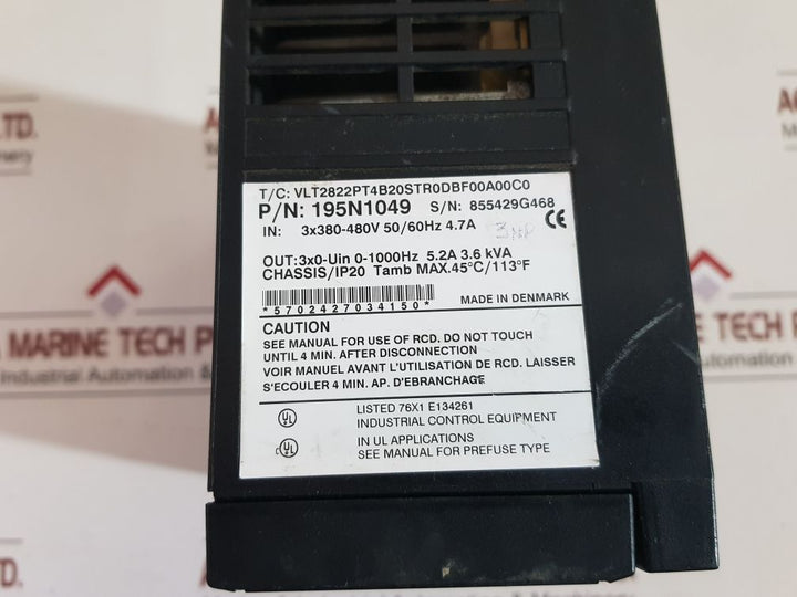 Danfoss Vlt 2800 Variable Speed Inverter Drive 195N1049