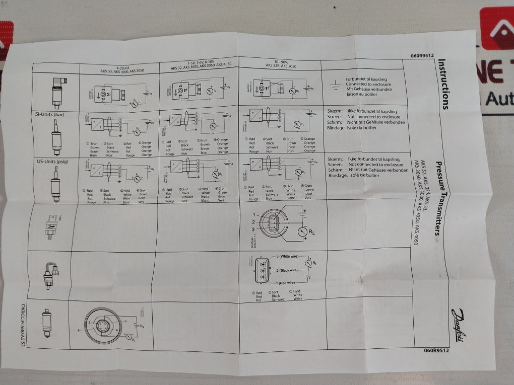 Danfoss Aks 33 Pressure Transmitter 060G2103