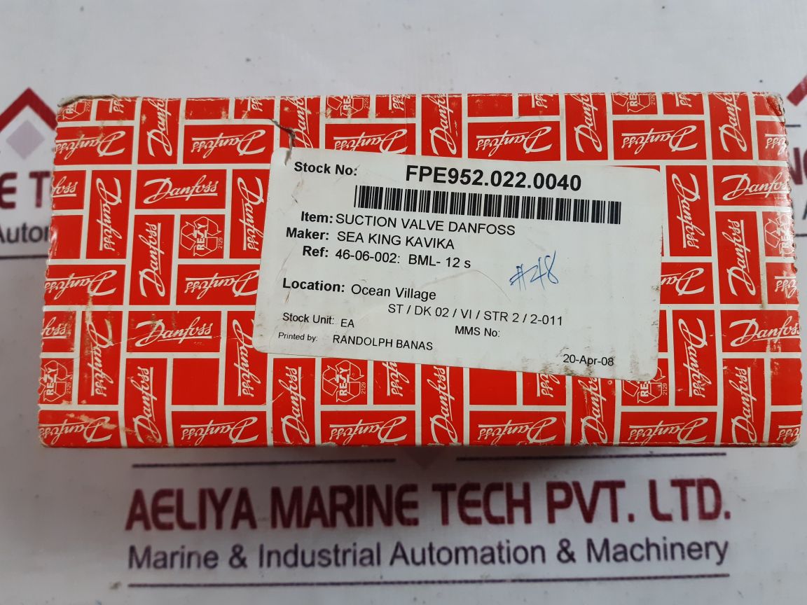 Danfoss Bml-12 S Shut Off Valve
