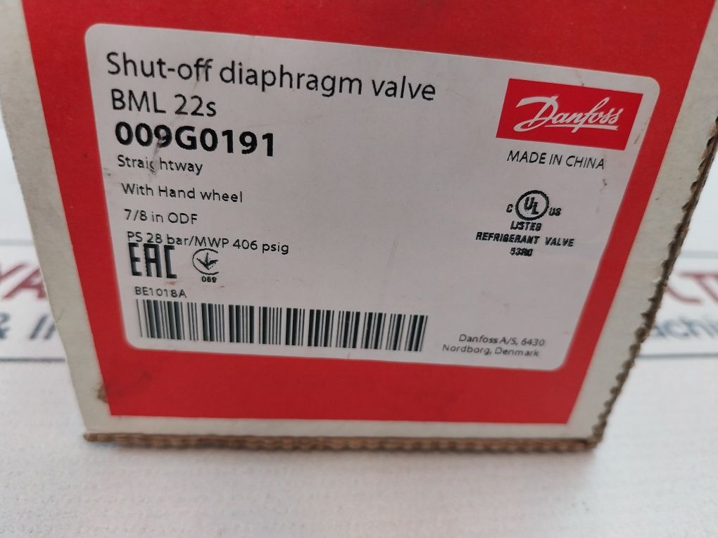 Danfoss Bml 22S Shut-off Diaphragm Valve