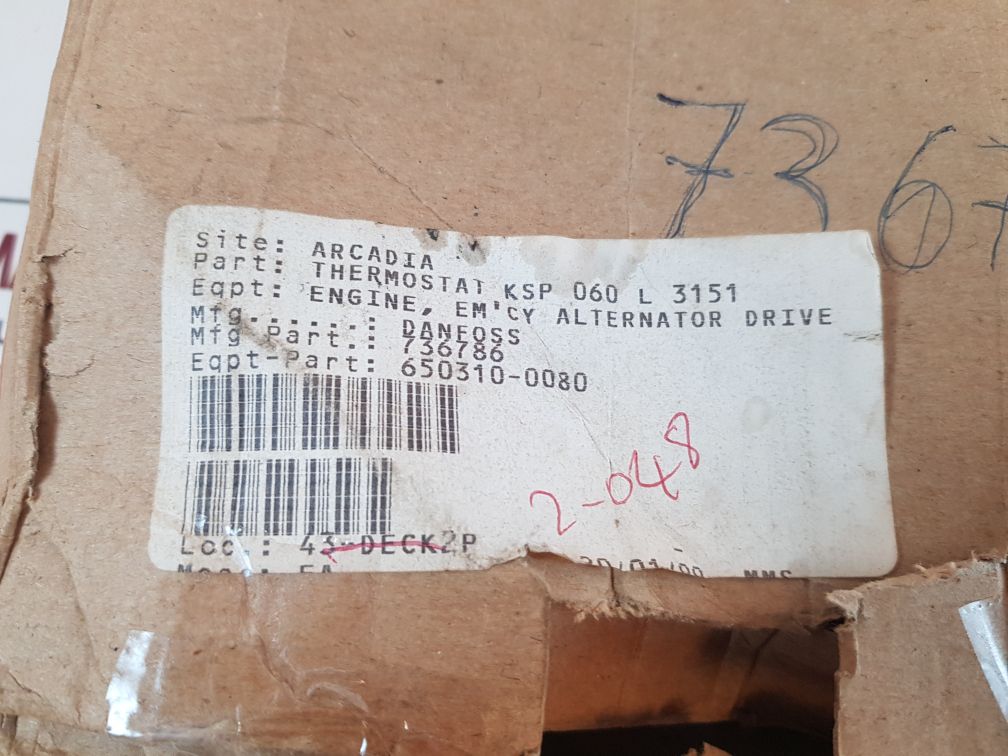 Danfoss cas 178 pressure switch with box