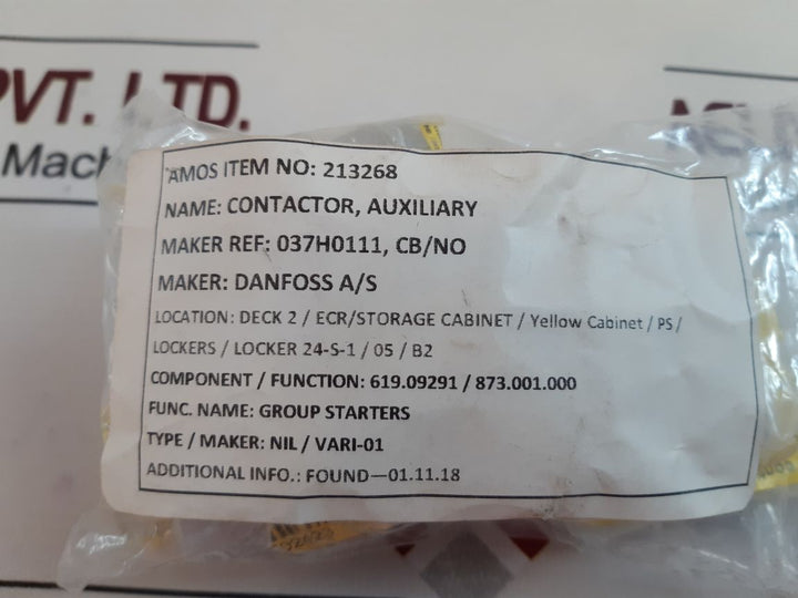Set Of 9X Danfoss Cb-no Auxiliary Contactor
