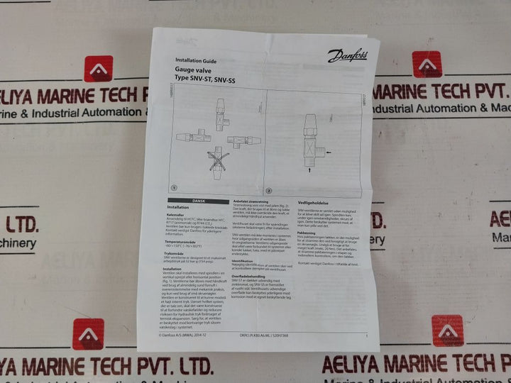 Danfoss Cd10-3/8Mpt Refrigeration Gauge Valve 3447.638
