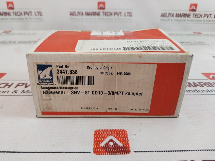 Danfoss Cd10-3/8Mpt Refrigeration Gauge Valve 3447.638