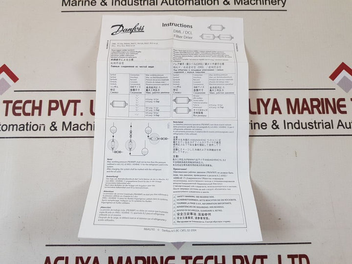 Danfoss Dml052S Liquid Line Filter Drier 023Z4559
