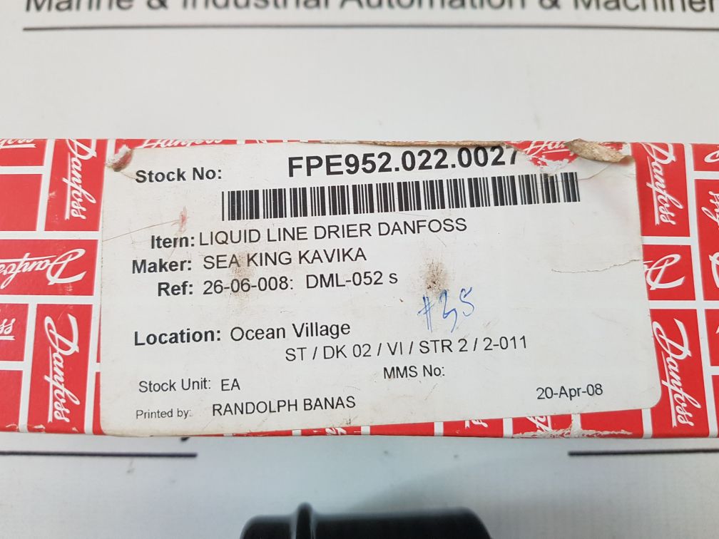 Danfoss Dml052S Liquid Line Filter Drier 023Z4559
