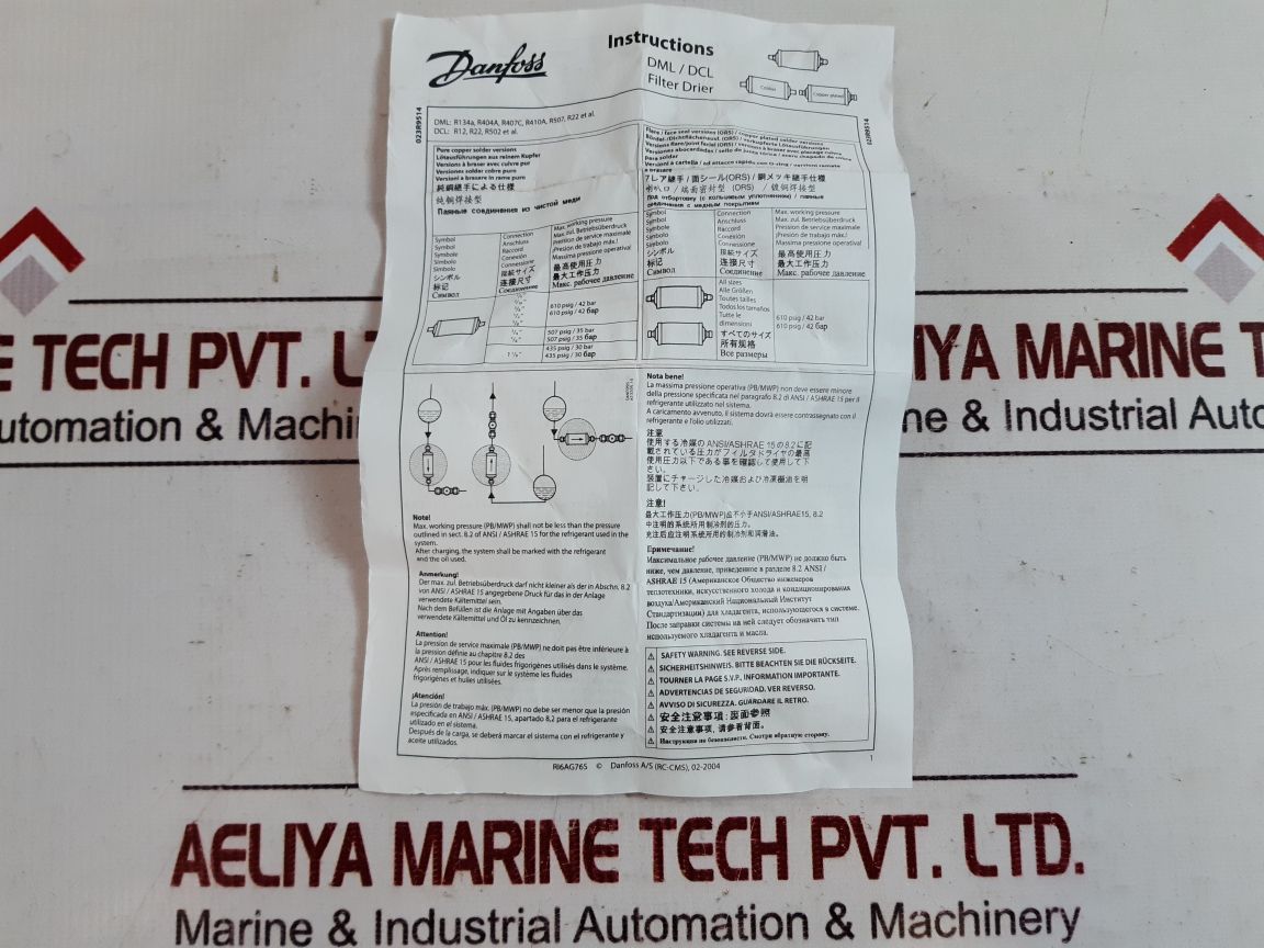 Danfoss Dml 032 Liquid Line Filter Drier 023Z5035