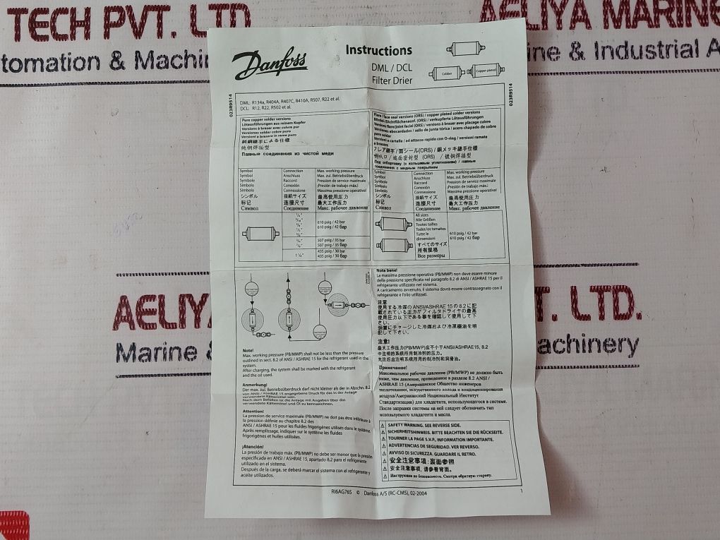 Danfoss Dml 032 Liquid Line Filter Drier 023Z5035