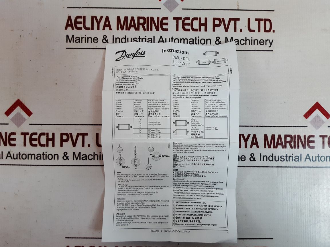 Danfoss Dml 084 Liquid Line Filter Drier