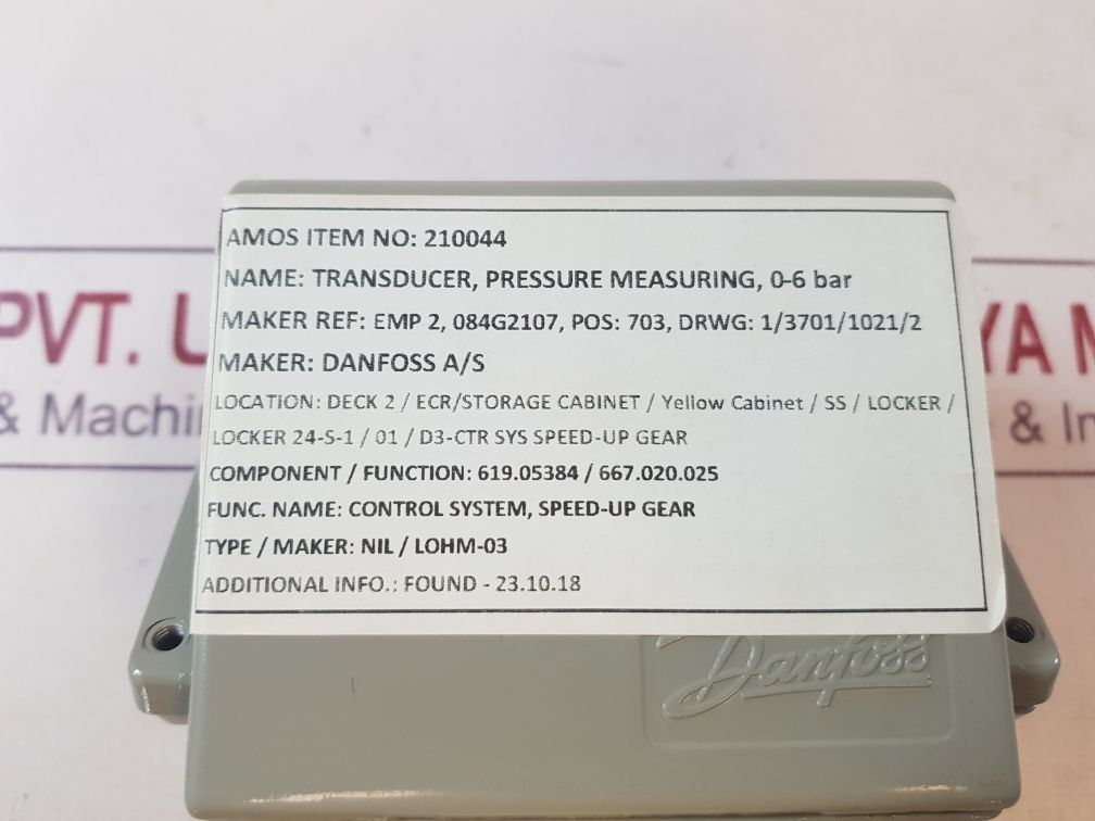 Danfoss emp2 084g2107 pressure transmitter 