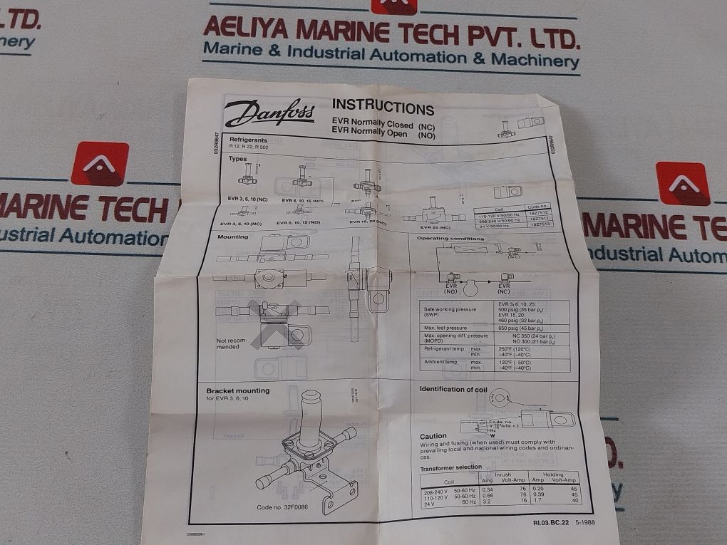 Danfoss Evr 15 032F1170 Solenoid Valve