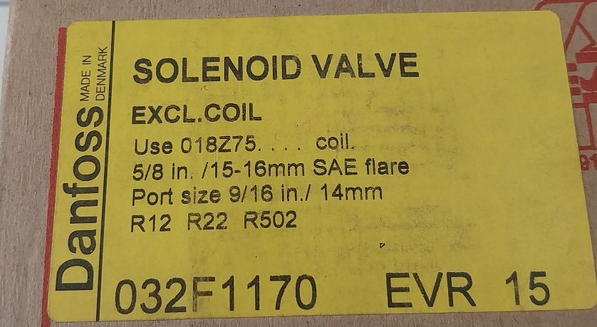 Danfoss Evr 15 032F1170 Solenoid Valve