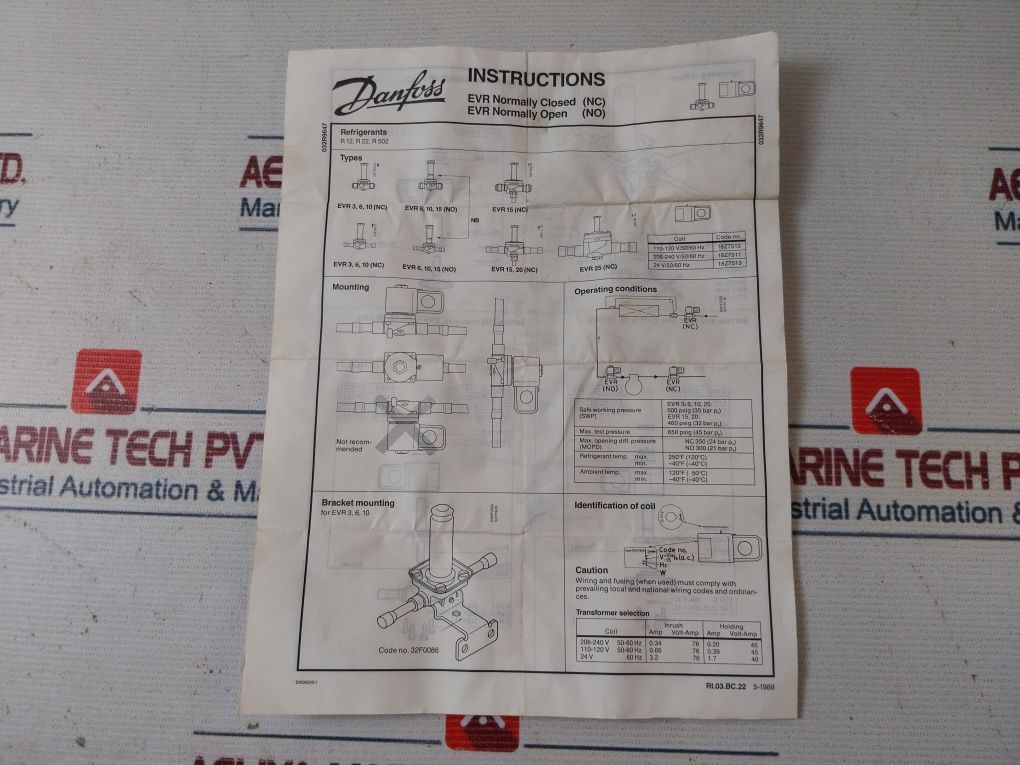Danfoss Evr 15 Solenoid Valve 032F1170