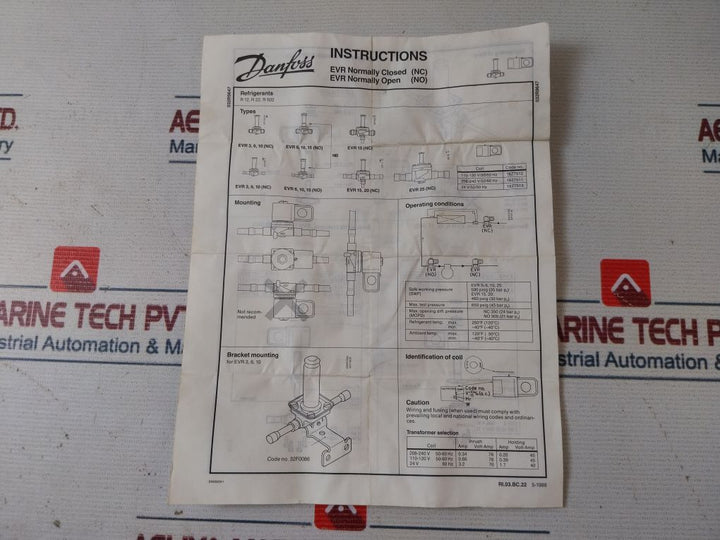 Danfoss Evr 15 Solenoid Valve 032F1170