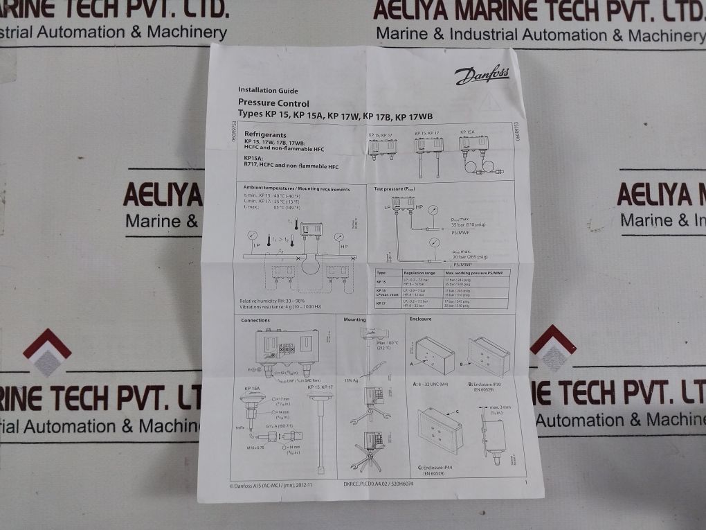 Danfoss Kp15 Pressure Switch