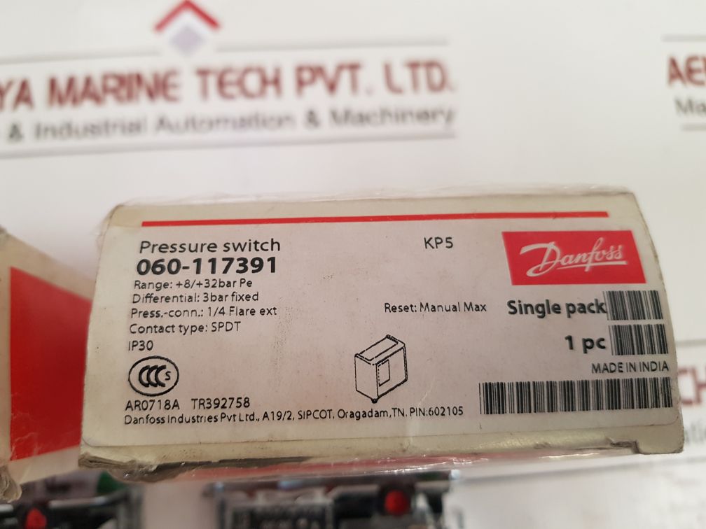 Danfoss Kp5 Pressure Switch 060-117391