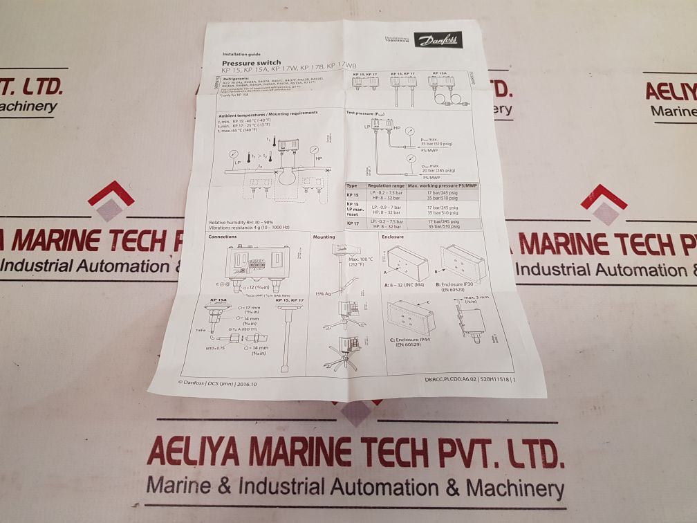 Danfoss Kp 15 Pressure Switch 060-126466
