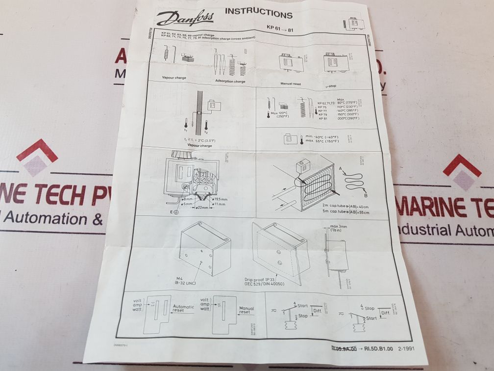 Danfoss Kp 61 Thermostat Straight Bulb