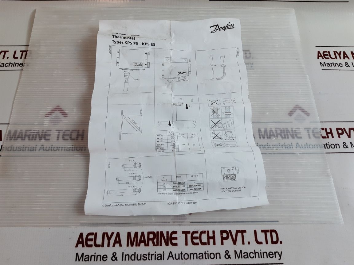 Danfoss Kps83 Thermostat 060L3139 Range: +100/+200°C
