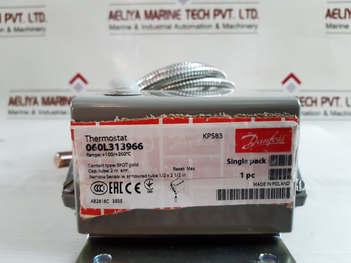Danfoss Kps83 Thermostat 060L3139 Range: +100/+200°C
