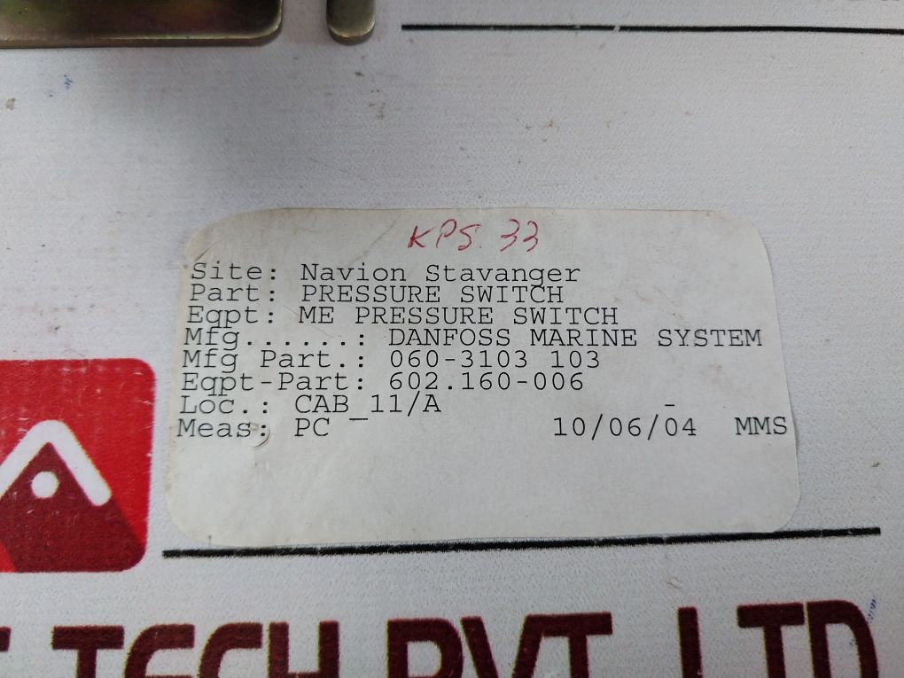 Danfoss Kps 33 Pressure Switch 060-3103 103