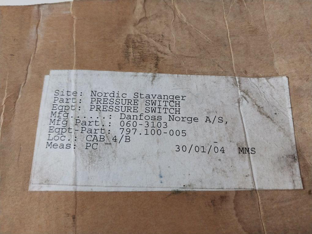 Danfoss Kps 33 Pressure Switch 060-3103 482