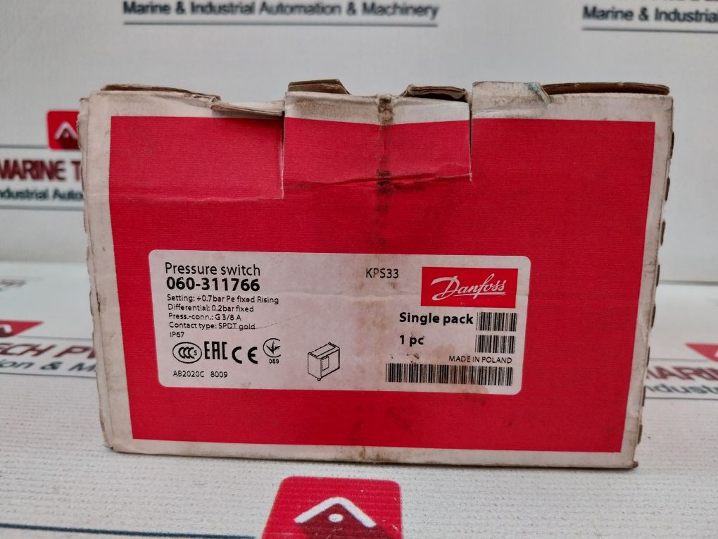 Danfoss Kps 33 Pressure Switch 2-6 Psi